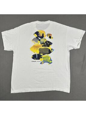 Fruit of the Loom Unisex T-Shirt XL White Coral Fish Graphic